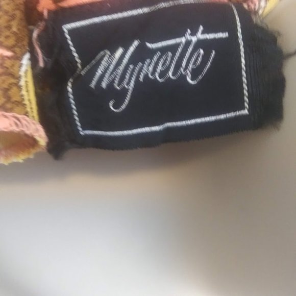 Vintage 1950's Mynette Coral Brown Paisley Button Dress - Picture 5 of 5